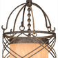 Meyda Lighting Desmond 20" 8-Light Corinth Pendant Light With Fleshtone Idalight Shade Glass