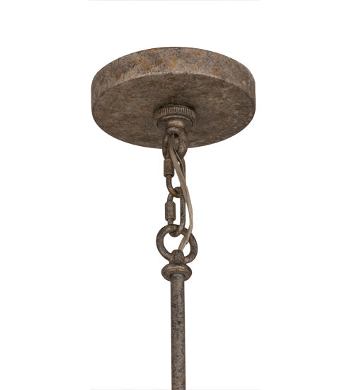 Meyda Lighting Desmond 20" 8-Light Corinth Pendant Light With Fleshtone Idalight Shade Glass