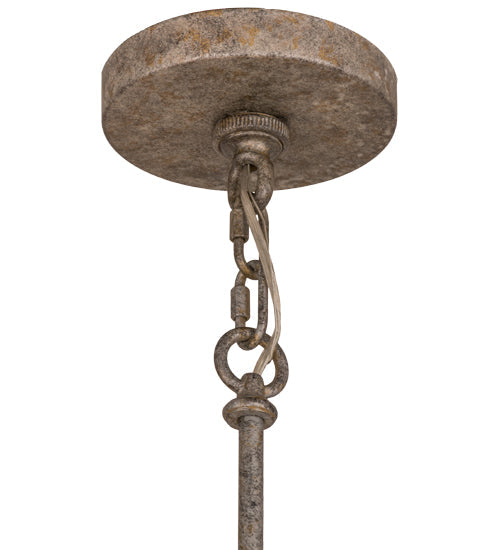 Meyda Lighting Desmond 27" 8-Light Corinth Pendant Light With Fleshstone Idalight Shade Glass