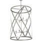 Meyda Lighting Desmond 42" 8-Light Nickel Powder Coat Pendant Light With White Faux Candlelight