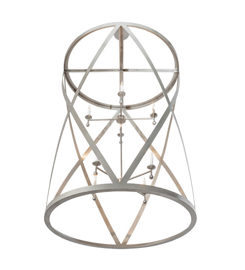 Meyda Lighting Desmond 42" 8-Light Nickel Powder Coat Pendant Light With White Faux Candlelight