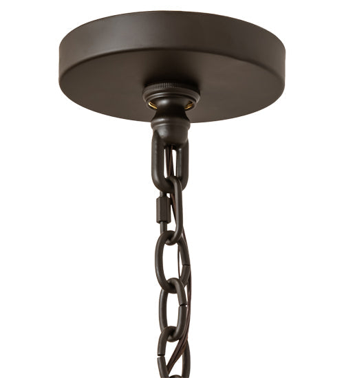 Meyda Lighting Desmond 42" 8-Light Oil Rubbed Bronze Pendant Light With White Faux Candlelight
