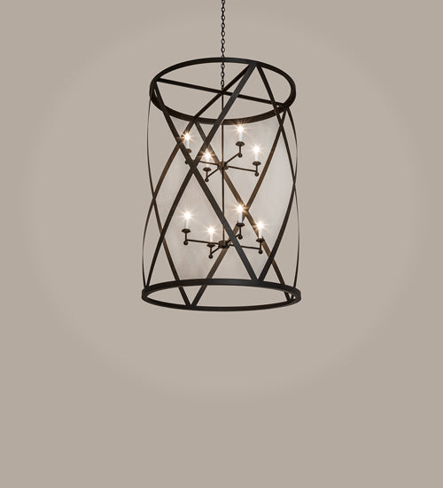 Meyda Lighting Desmond 42" 8-Light Oil Rubbed Bronze Pendant Light With White Faux Candlelight