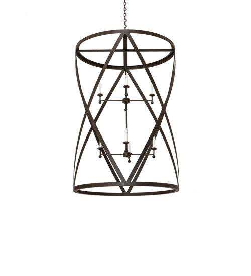 Meyda Lighting Desmond 42" 8-Light Oil Rubbed Bronze Pendant Light With White Faux Candlelight