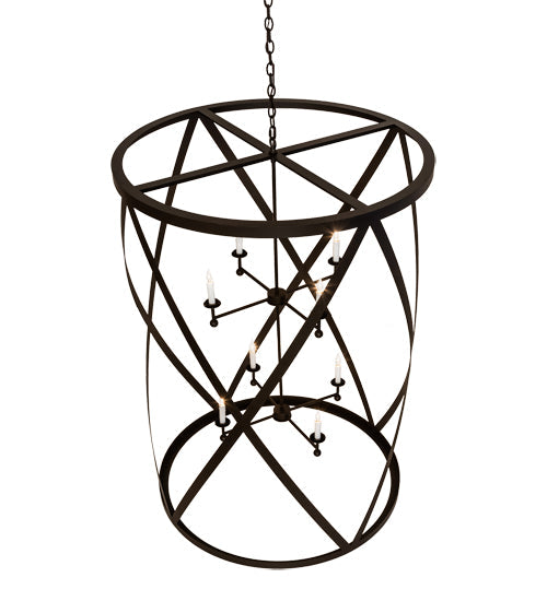Meyda Lighting Desmond 42" 8-Light Oil Rubbed Bronze Pendant Light With White Faux Candlelight
