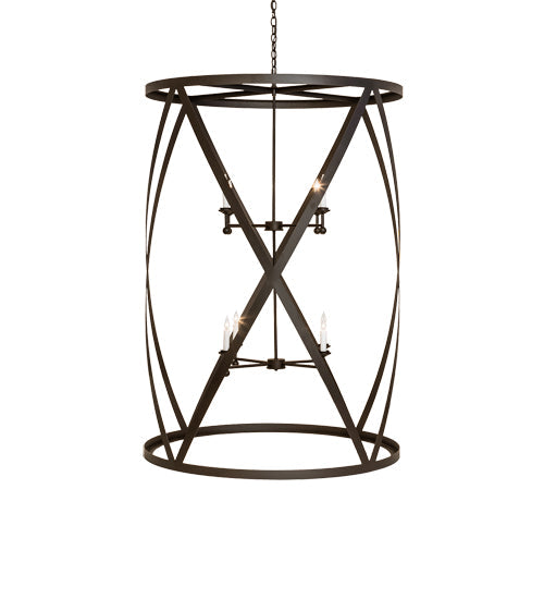 Meyda Lighting Desmond 42" 8-Light Oil Rubbed Bronze Pendant Light With White Faux Candlelight