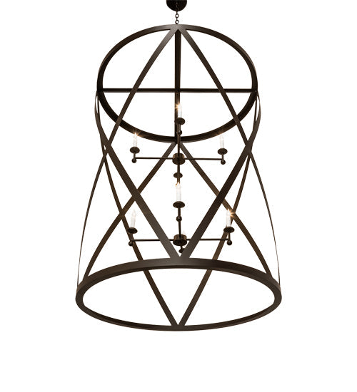 Meyda Lighting Desmond 42" 8-Light Oil Rubbed Bronze Pendant Light With White Faux Candlelight