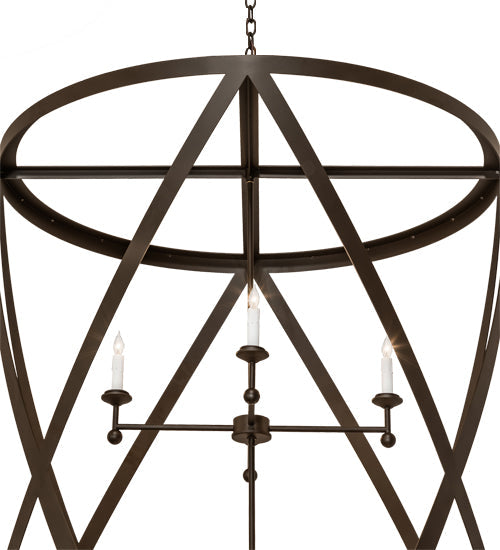 Meyda Lighting Desmond 42" 8-Light Oil Rubbed Bronze Pendant Light With White Faux Candlelight