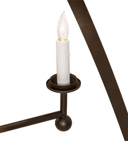 Meyda Lighting Desmond 42" 8-Light Oil Rubbed Bronze Pendant Light With White Faux Candlelight