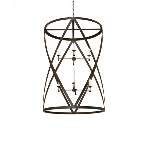 Meyda Lighting Desmond 42" 8-Light Oil Rubbed Bronze Pendant Light With White Faux Candlelight