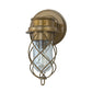Meyda Lighting Desmond 7" Gold Matte Helix Wall Sconce With Clear Shade Glass