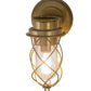 Meyda Lighting Desmond 7" Gold Matte Helix Wall Sconce With Clear Shade Glass