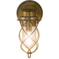 Meyda Lighting Desmond 7" Gold Matte Helix Wall Sconce With Clear Shade Glass