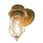 Meyda Lighting Desmond 7" Gold Matte Helix Wall Sconce With Clear Shade Glass
