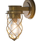 Meyda Lighting Desmond 7" Gold Matte Helix Wall Sconce With Clear Shade Glass