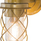 Meyda Lighting Desmond 7" Gold Matte Helix Wall Sconce With Clear Shade Glass