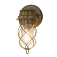 Meyda Lighting Desmond 7" Gold Matte Helix Wall Sconce With Clear Shade Glass
