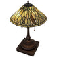 Meyda Lighting Dew Drop 24" 2-Light Mahogany Bronze Table Lamp With Green Jadestone Shade