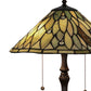 Meyda Lighting Dew Drop 24" 2-Light Mahogany Bronze Table Lamp With Green Jadestone Shade