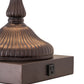 Meyda Lighting Dew Drop 24" 2-Light Mahogany Bronze Table Lamp With Green Jadestone Shade