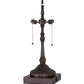Meyda Lighting Dew Drop 24" 2-Light Mahogany Bronze Table Lamp With Green Jadestone Shade