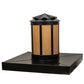 Meyda Lighting Dexter 86" 4-Light Black Satin Wrought Iron Outdoor Pier Mount Light With Amber Seeded Frosted Shade Glass