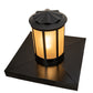 Meyda Lighting Dexter 86" 4-Light Black Satin Wrought Iron Outdoor Pier Mount Light With Amber Seeded Frosted Shade Glass