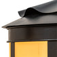 Meyda Lighting Dexter 86" 4-Light Black Satin Wrought Iron Outdoor Pier Mount Light With Amber Seeded Frosted Shade Glass