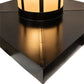 Meyda Lighting Dexter 86" 4-Light Black Satin Wrought Iron Outdoor Pier Mount Light With Amber Seeded Frosted Shade Glass