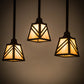 Meyda Lighting Diagon 36" 3-Light Oil Rubbed Bronze Island Pendant Light With Beige Iridescent Shade Glass