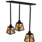 Meyda Lighting Diagon 36" 3-Light Oil Rubbed Bronze Island Pendant Light With Beige Iridescent Shade Glass
