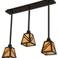 Meyda Lighting Diagon 36" 3-Light Oil Rubbed Bronze Island Pendant Light With Beige Iridescent Shade Glass
