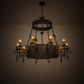 Meyda Lighting Diamante 54" 10-Light Oil Rubbed Bronze Chandelier With Amber Faux Candlelight