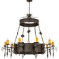 Meyda Lighting Diamante 54" 10-Light Oil Rubbed Bronze Chandelier With Amber Faux Candlelight