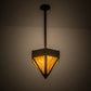 Meyda Lighting Diamond 14" 2-Light Chestnut Pendant Light With Ambra Siena Idalight Shade