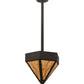 Meyda Lighting Diamond 14" 2-Light Chestnut Pendant Light With Ambra Siena Idalight Shade