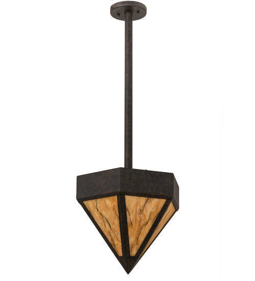 Meyda Lighting Diamond 14" 2-Light Chestnut Pendant Light With Ambra Siena Idalight Shade
