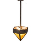 Meyda Lighting Diamond 14" 2-Light Chestnut Pendant Light With Ambra Siena Idalight Shade