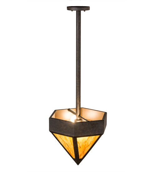 Meyda Lighting Diamond 14" 2-Light Chestnut Pendant Light With Ambra Siena Idalight Shade