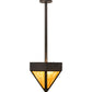 Meyda Lighting Diamond 14" 2-Light Chestnut Pendant Light With Ambra Siena Idalight Shade