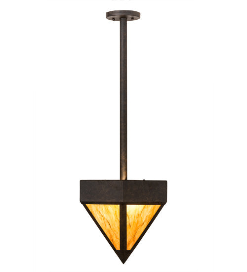 Meyda Lighting Diamond 14" 2-Light Chestnut Pendant Light With Ambra Siena Idalight Shade