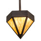 Meyda Lighting Diamond 14" 2-Light Chestnut Pendant Light With Ambra Siena Idalight Shade