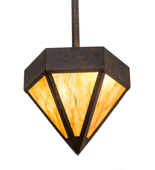 Meyda Lighting Diamond 14" 2-Light Chestnut Pendant Light With Ambra Siena Idalight Shade