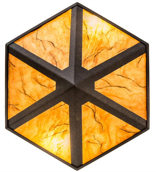 Meyda Lighting Diamond 14" 2-Light Chestnut Pendant Light With Ambra Siena Idalight Shade