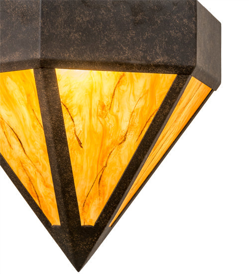 Meyda Lighting Diamond 14" 2-Light Chestnut Pendant Light With Ambra Siena Idalight Shade