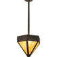 Meyda Lighting Diamond 14" 2-Light Chestnut Pendant Light With Ambra Siena Idalight Shade