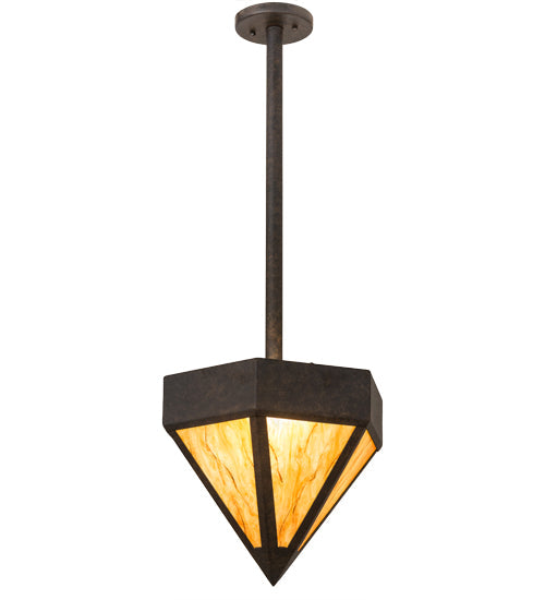 Meyda Lighting Diamond 14" 2-Light Chestnut Pendant Light With Ambra Siena Idalight Shade