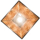 Meyda Lighting Diamond 17" Textured Black Prime Pendant Light With Amber Mica Shade Glass