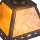 Meyda Lighting Diamond 17" Textured Black Prime Pendant Light With Amber Mica Shade Glass
