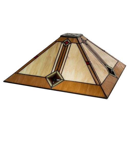 Meyda Lighting Diamond 24" Mission Multi-Colored Shade Glass